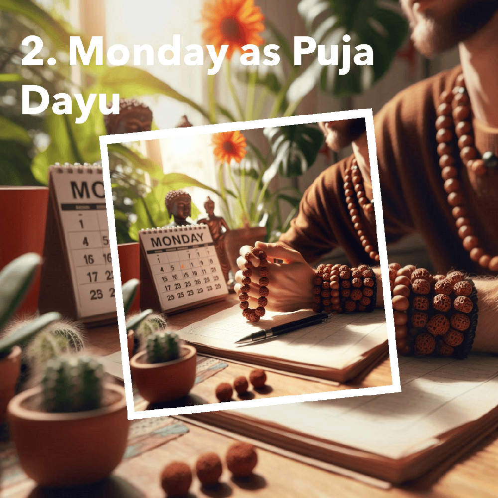 2 Monday with rudraksha beads